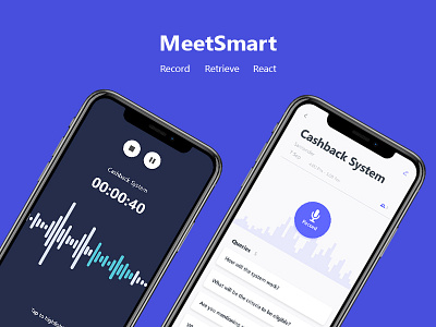 MeetSmart artificial intelligence assignment challenge meeting react record retrieve smart meeting ui ux user experience