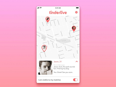 Tinder Live Feature app design uidesign