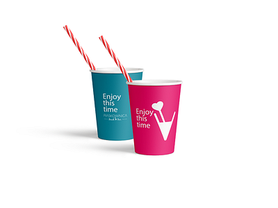 Logo for Beach Bar (example) bar beach bar brand identity cup design logo marketing pink