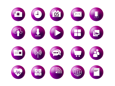 Icons set design icons illustrator pink vector