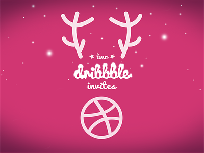 two dribbble invites christmas deer dribbble gift illustrator invite invites player shot