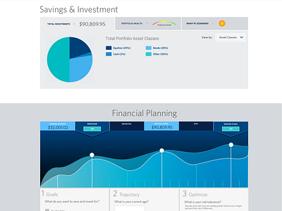 Dashboard - Investing + Financial Planning data visualization design