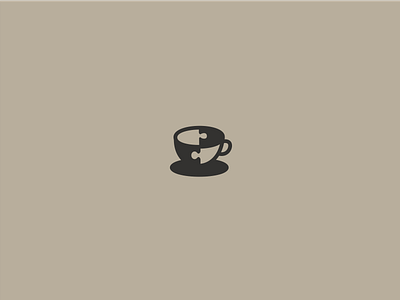 PUZZLE COFFEE cafe coffee design drink food icon logo logos pictogram smart