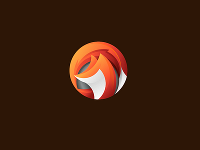 Circle Fox circle design fox gradient icon iconic logo logos mascots modern sleek