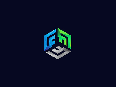 Fthree app apps branding character design designs gradient icon identity illustration initial internet logo logos modern networking tech technology ui ux