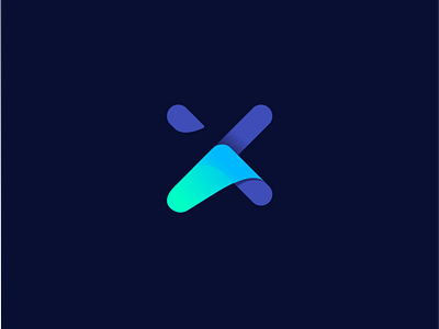 fold x apps branding business design gradient icon initial initial logo internet logo logos modern tech tech design technology