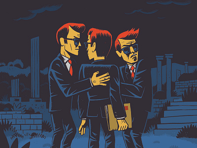 Conspiracy Theory character conspiracy theory conspirators editorial illustration