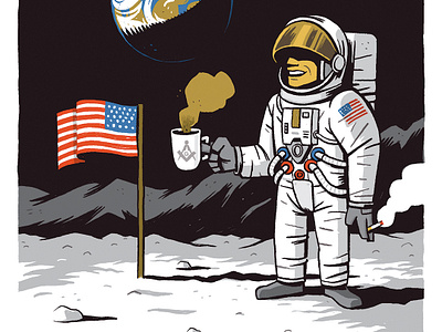 Fake Moon Landing american flag apollo 11 cigarettes coffee conspiracy theory earth fake moon landing film set moon neil armstrong
