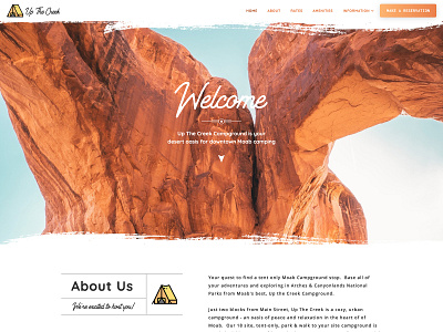 Up The Creek Campground business website camping moab nature website outdoor adventure utah web design