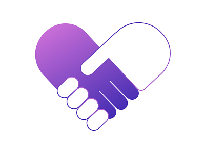 Heart Handshake gradient hand handshake heart purple