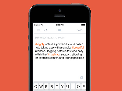 Mighty Note Designed for iOS 7 app ios ios7 mighty note note