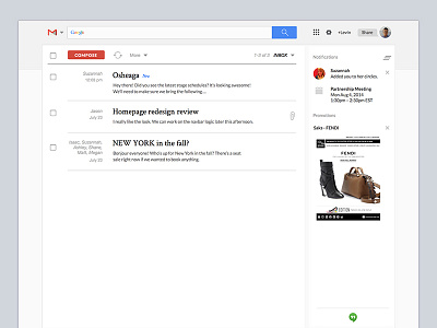 Rethinking Gmail concepts gmail google redesign
