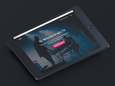 Music TV Landing Page 3d mockup dark ui landing page music tablet tv