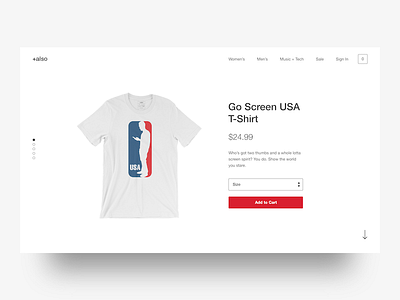 Single Product - Go Screen USA daily ui challenge ecommerce presidents day shirt single product sketch t shirt