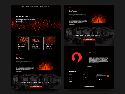 Skynet - Home Page Concept black dark ui future ui home page movie inspired red skynet