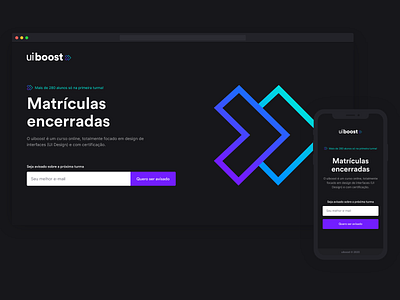 Desafio 01 - Curso UI Boost black dark ui design interface ui ui boost ui design uiux ux ux design web web design website