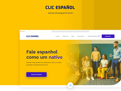 Clic Español - novo site design interface ui ui design uiux ux web web design website yellow