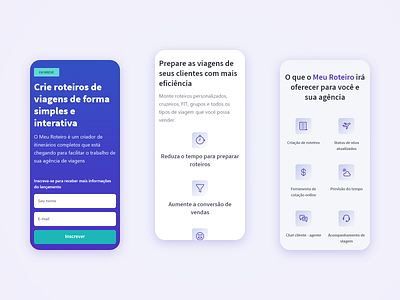 Meu Roteiro - landing page