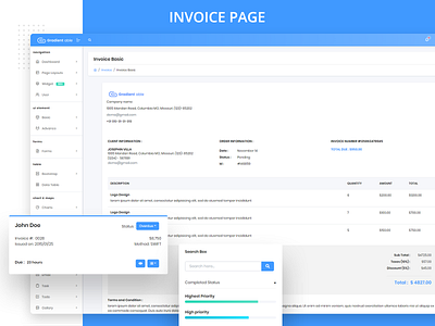 Invoice Page - Gradient Able Admin Template