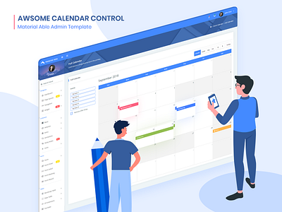 Awsome Calendar Control - Material Able Admin Template admin admin dashboard admin dashboard template admin panel admin template admin theme awsome calendar control bootstrap 4 bootstrap admin bootstrap template bootstrap4 branding calendar illustrator sass ui ui ux design uidesign uiux vector