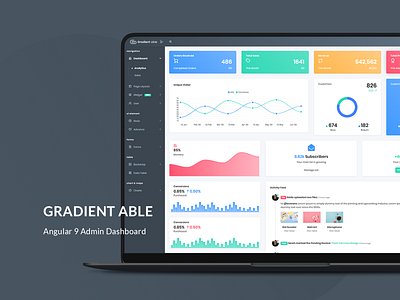 Gradient able Angular 9 Admin Dashboard