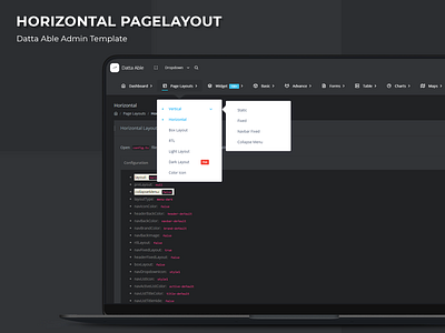 horizontal pagelayout - Datta Able Admin Template