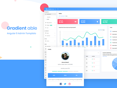 Gradient able Angular 9 Admin Template