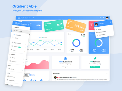 Analytics Dashboard for Gradient Able Admin Template