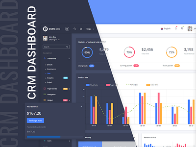 CRM Dashboard - GURU Able Admin Dashboard admin admin dashboard admin dashboard template admin design admin panel admin template admin theme angular angular admin template angular dashboard angularjs branding crm crm dashboard sass ui ui ux design ui ux uiux