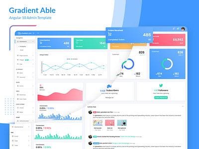 Gradient Able Angular 10 Admin Template