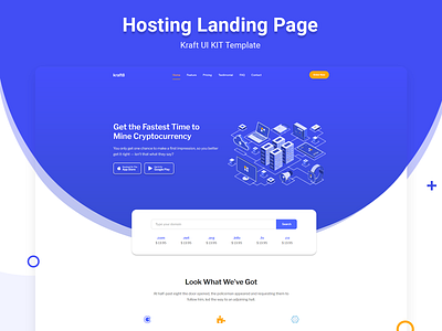 Hosting Landing Page - Kraft8 Ui Kit Template