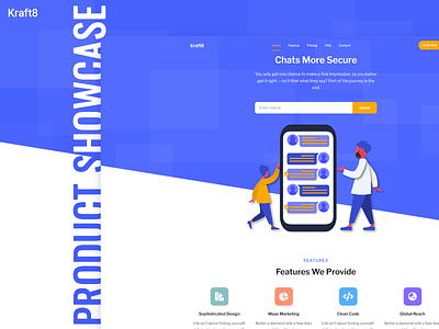 Product Showcase Landing Page - Kraft8 Ui Kit Template