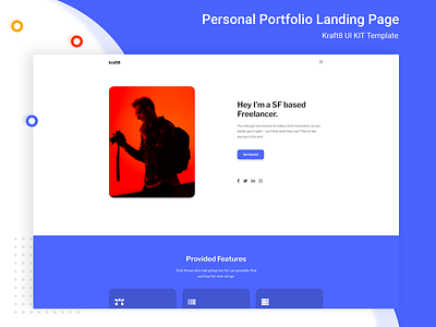 Kraft8 UI Kit Template - Personal Portfolio Landing Page