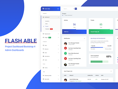 Flash Able Project Dashboard Admin Template