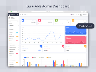 Freebie - Guru Able Admin Template