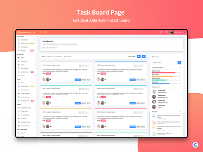 Task Board : Gradient Able Admin Dashboard