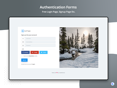 Bootstrap 4 Authentication Forms bootstrap 4 branding form design login form password form profile page sign in form sign in page sign up form sign up page subscribe form ui ui ux design