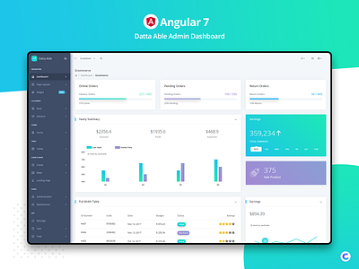 Angular : Datta Able Admin Dashboard