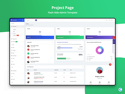 Project : Flash Able Admin Dashboard admin dashboard admin template bootstrap 4 branding project management sass ui ux design