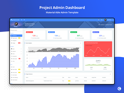 Project : Material Able Admin Dashboard admin dashboard admin template bootstrap 4 branding photoshop project sass ui ux design