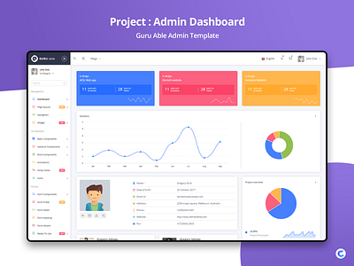 Guru Able Admin Dashboard admin dashboard admin template admin theme boostrap admin template bootstrap 4 bootstrap admin branding sass ui ux design