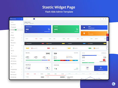 Stastics Widget  Flash  Able Admin Dashboard