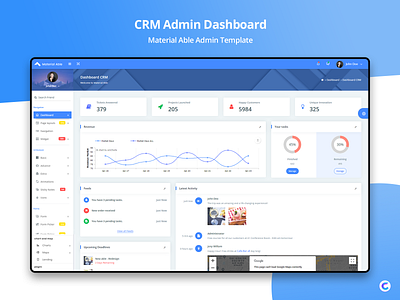 CRM: Material Able Admin Dashboard admin dashboard admin design admin template admin theme bootstrap 4 bootstrap admin crm design sass ui ux design