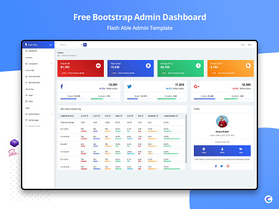 Flash Able Bootstrap Free Admin Template by codedthemes on Dribbble