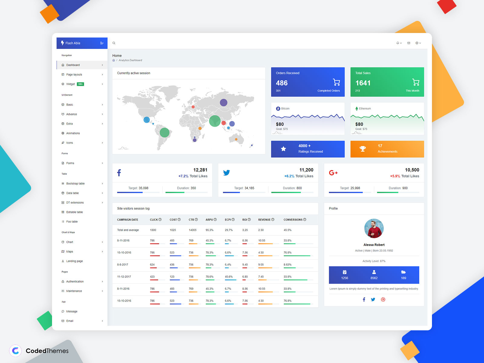 Flash Able Bootstrap Admin Template by codedthemes on Dribbble