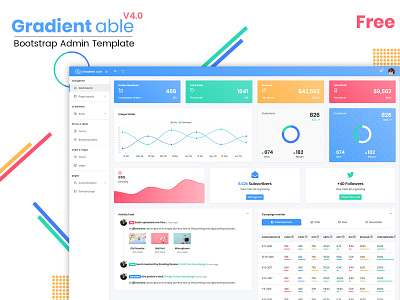 Gradient admin template Free Version admin dashboard admin panel admin template admin theme admintemplates boostrap admin template bootstrap 4 bootstrap admin branding illustration templates ui ui ux design