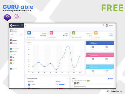 Free Guru Able Admin template admin admin dashboard admin design admin panel admin template admin theme admintemplates boostrap admin template bootstrap 4 bootstrap admin bootstrap admin dashboard branding chart dashboard free sass templates ui ui ux design widgets