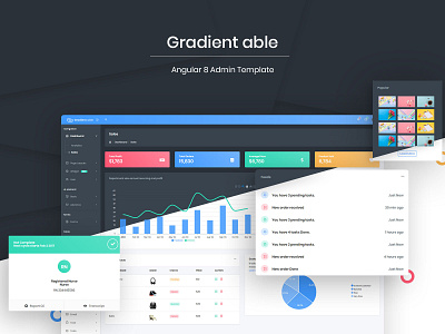 Gradient able angular 8 admin template