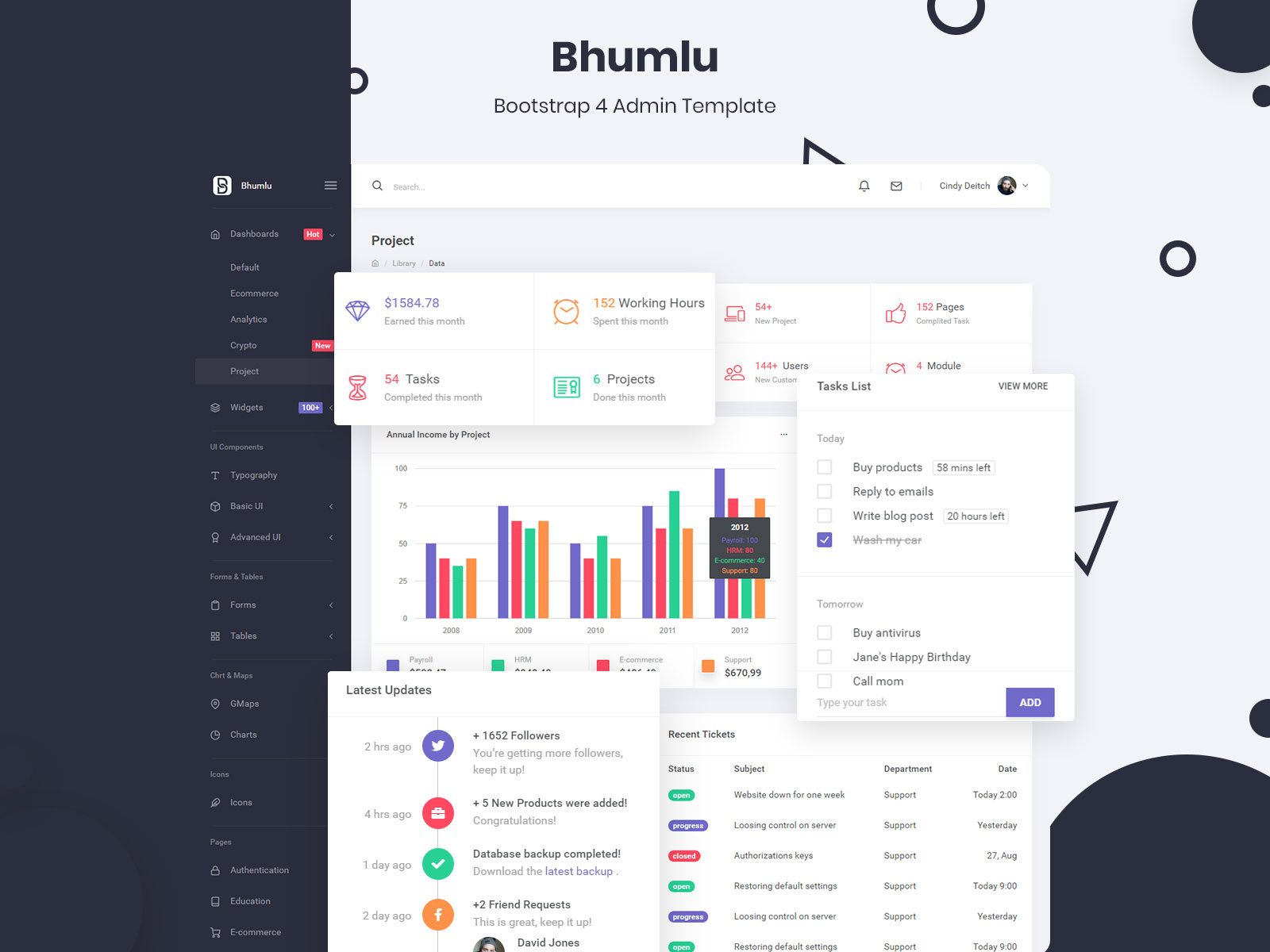 Bhumlu Bootstrap 4 Admin Template by codedthemes on Dribbble