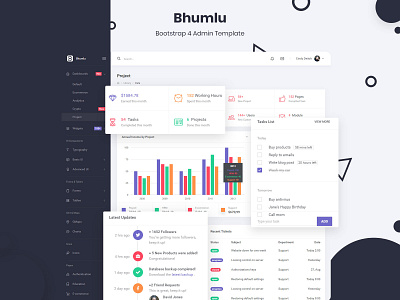 Bhumlu Bootstrap 4 Admin Template admin admin dashboard admin dashboard template admin design admin panel admin template admin theme boostrap admin template bootstrap 4 bootstrap admin bootstrap admin template branding sass ui ux design ui kit ui ux design